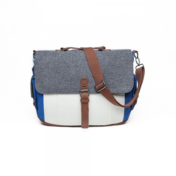 Wholesale Tri-Color Canvas Messenger Bag